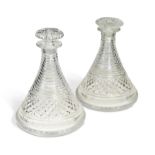 A pair of 19th century ships decanters and stoppers,