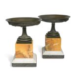 A pair of 19th century Grand Tour bronze tazza,