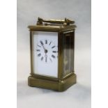 A small French repeating carriage clock, late 19th century,