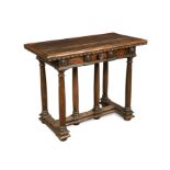 An Italian stained soft wood side table, 18th century style,