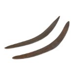 Two 19th century indigenous Australian boomerangs,