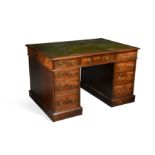 A mahogany partners' desk, 19th century,