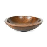 A 19th century turned treen dairy bowl,