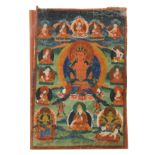 A Tibetan Thangka, late 19th Century,