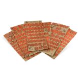 Six sheets of 19th century red wax seals,