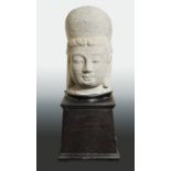 A Chinese limestone head of Avalokiteshvara, in Ming Dynasty style,