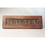 A Tibetan carved wood manuscript cover, 14th/15th century or later,
