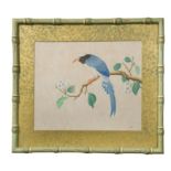 Three Chinese watercolour studies in faux bamboo frames, early 20th century,
