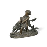 Auguste Joseph Peiffer (1832-1886), a bronze group of a classical infant,