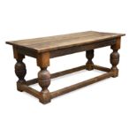 An oak refectory table in 18th century style,