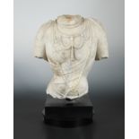 A Chinese white marble fragmentary upper body of Avalokiteshvara, or Manjusri,
