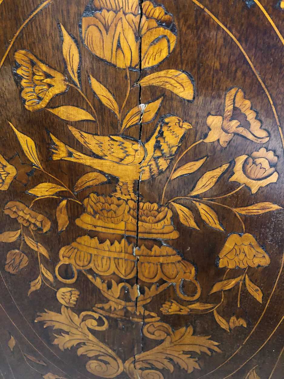 A Dutch walnut and floral marquetry vitrine, 18th century and later, - Image 6 of 12