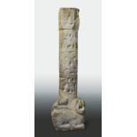 A Chinese limestone column, perhaps late Han Dynasty,