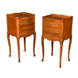 A pair of French Provincial cherrywood night tables,