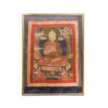 A Tibetan Thangka, 19th century, depicting the Lama Tsongkhapa,