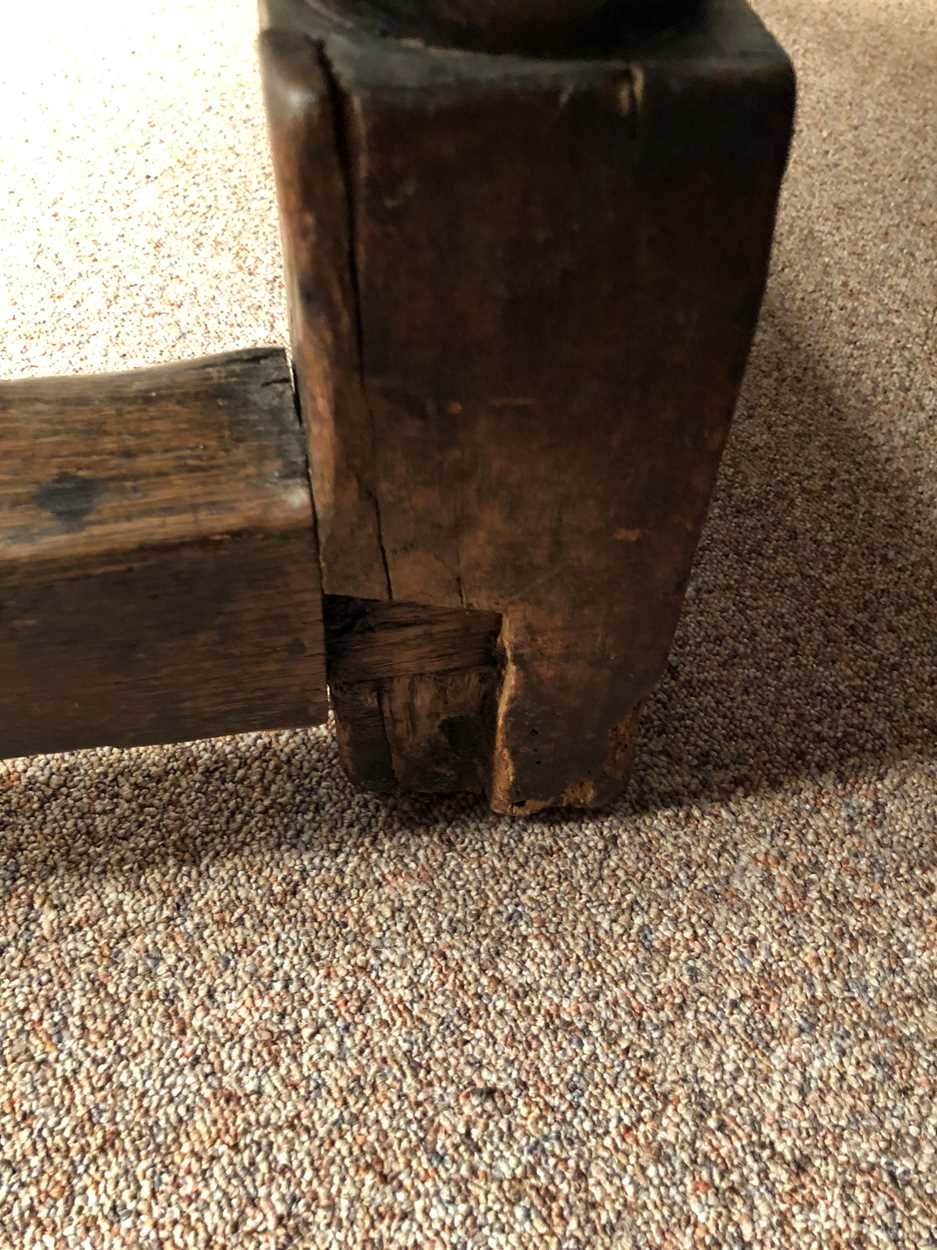 A small oak refectory table, 18th century and later, - Image 7 of 9