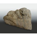 A Chinese stone recumbent Fo dog, possibly Sui Dynasty (581 AD - 618 AD),