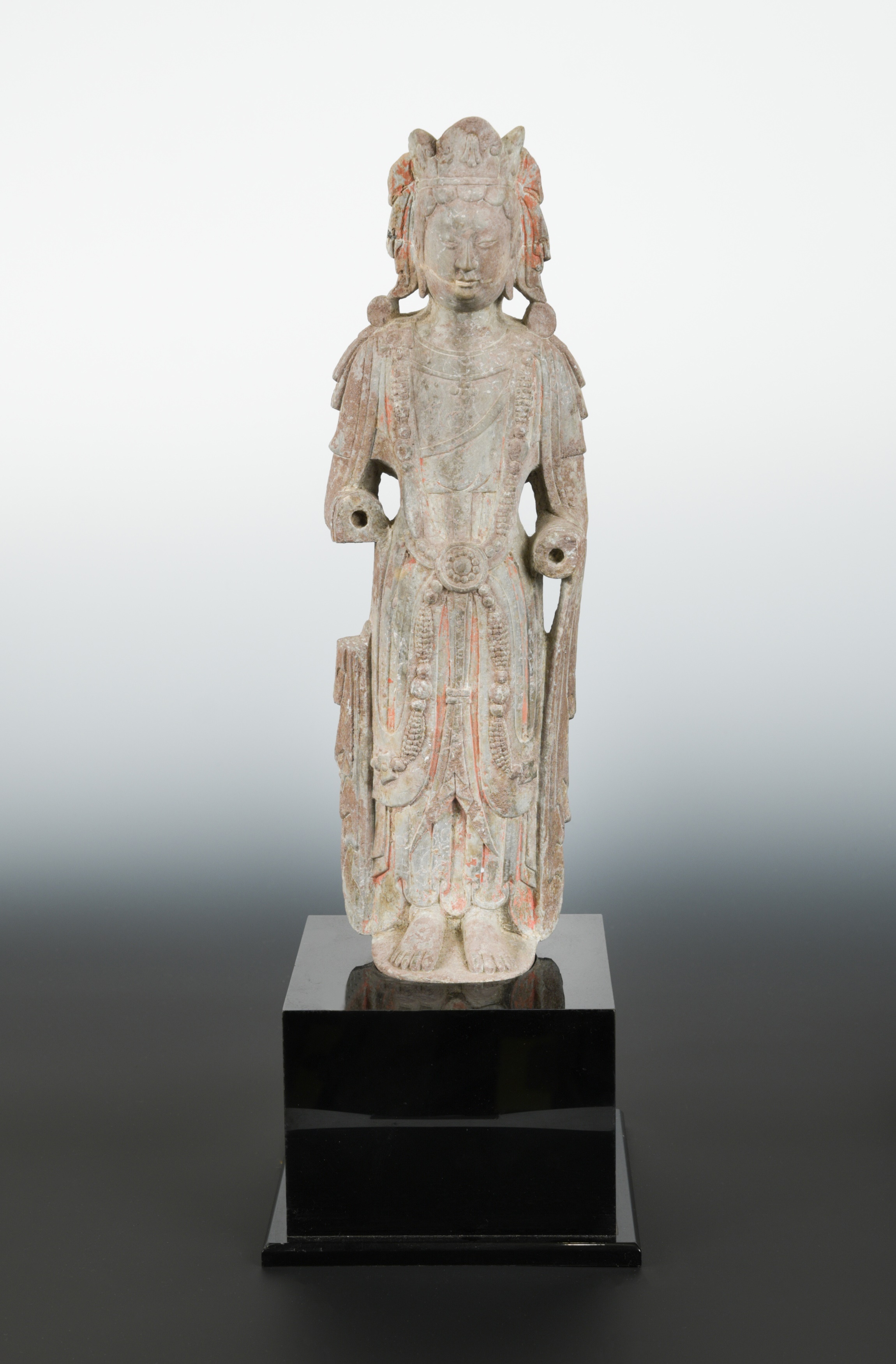 A Chinese limestone standing figure of Avalokiteshvara, Northern Qi Dynasty style,