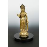 A Chinese gilt bronze standing figure of Avalokiteshvara, Republic or later,