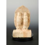 A Chinese white marble double Bodhisattva stele, in Wei Dynasty style,