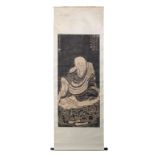 A Chinese rubbing from a stele, The 7th Arhat-Kalika, probably Qing Dynasty, Qianlong period,
