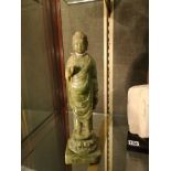 A Chinese jade type stone standing figure of a Buddha, in Sui Dynasty style,