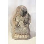 A carved Grey Stone Tara in 16th century style, Chinese in Nepalese taste, 20th century,