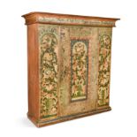 A Bavarian painted pine cupboard, 18th century,