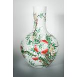 A Chinese porcelain large peach vase Tianqiuping, perhaps late Republic Period,
