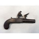 Hill, London, a flintlock pocket pistol,