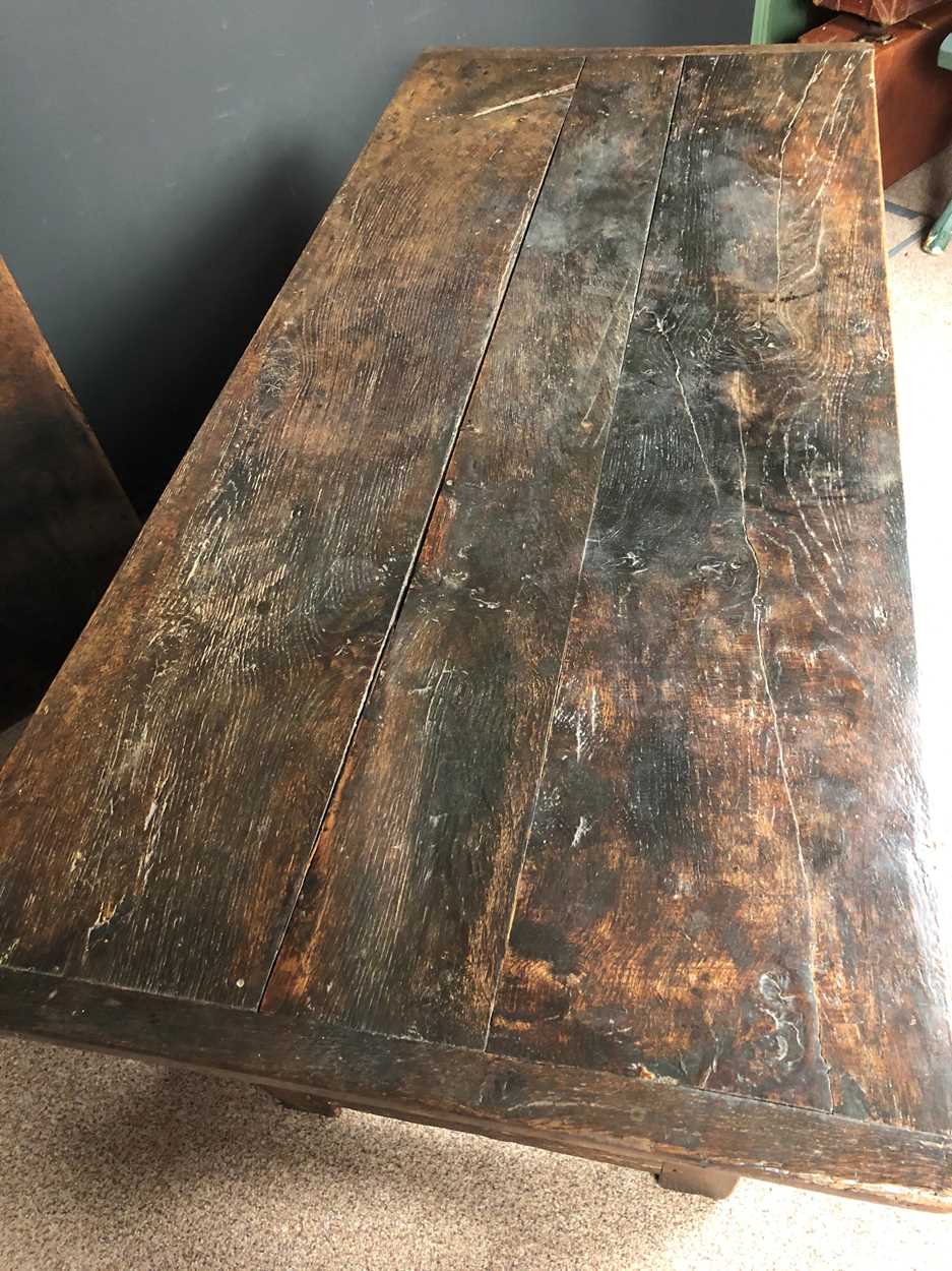 A small oak refectory table, 18th century and later, - Image 5 of 9