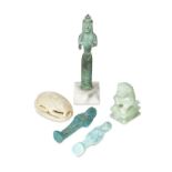 An Egyptian faience Ushabti, late period, 600-800BC,