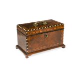 A George III mahogany tea caddy,