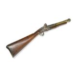 A flintlock blunderbuss,