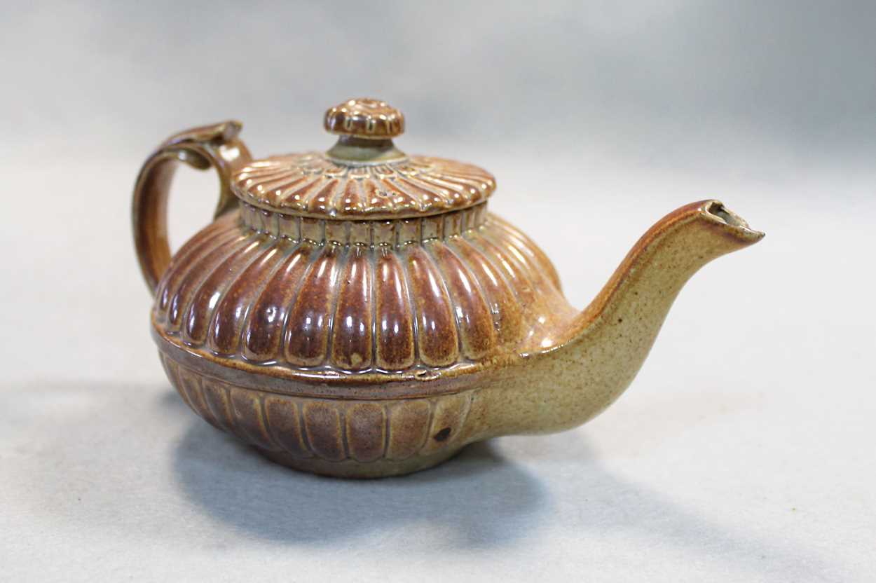 A rare salt glazed spirit flask, possibly Brampton, circa 1840, - Image 3 of 8