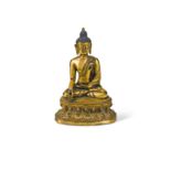 A Nepalese gilt bronze seated Buddha, 18th/19th century,