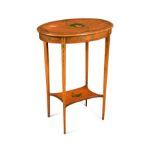 An oval satinwood painted occasional table,