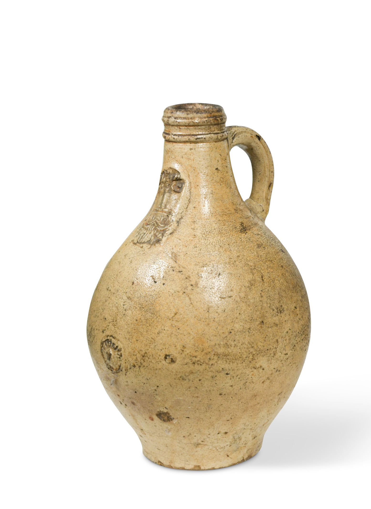 A stoneware Bellarmine jug,