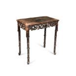 A Chinese hardwood table, late 19th century,