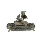 After Agathon Léonard (1841-1923), a bronze mounted marble desk stand,