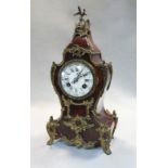 A French tortoiseshell mantel clock, late 19th century,