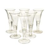 A set of six 18th century drinking glasses,