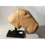 A Chinese red and white mottled marble head of a horse, in Han Dynasty style,