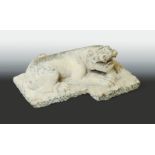 A Chinese stone recumbent foo dog, perhaps Sui Dynasty (581AD - 618 AD),