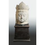 A Chinese limestone head of Avalokiteshvara, in Ming Dynasty style,