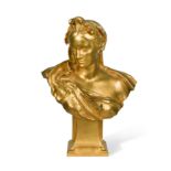 Gustav Frederic Michel (French, 1851–1924), a gilt bronze bust 'La Pensée',