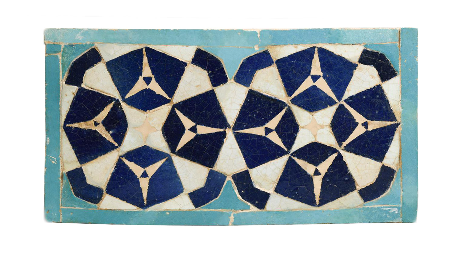 An Islamic Persian mosaic rectangular tile,