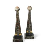 A pair of 19th century marble obelisks,