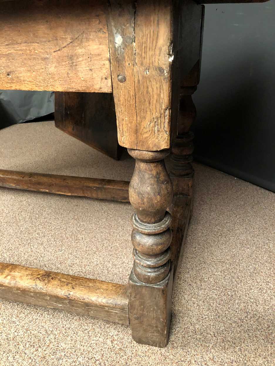 A small oak refectory table, 18th century and later, - Image 9 of 9
