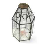 A hexagonal hall lantern, early 20th century